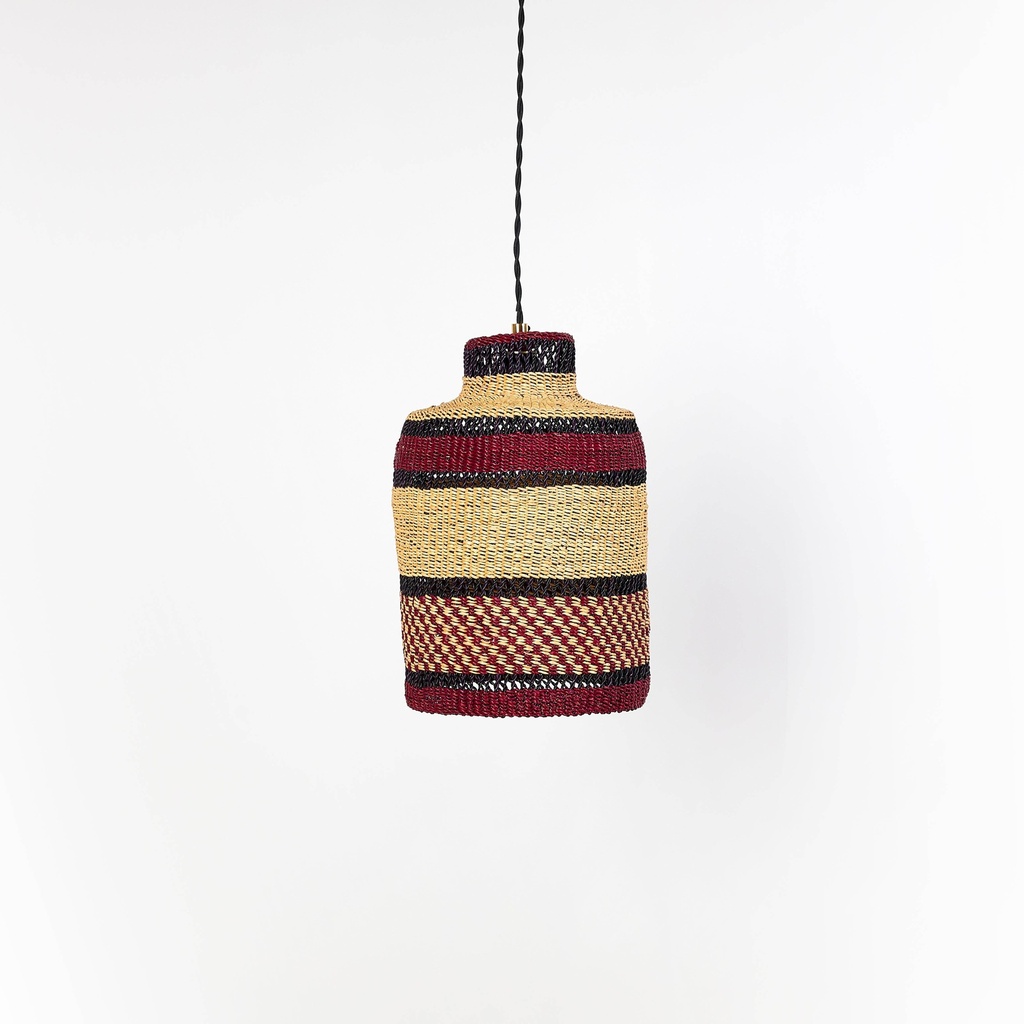 Checkers Small woven hanging lamp - Golden Editions