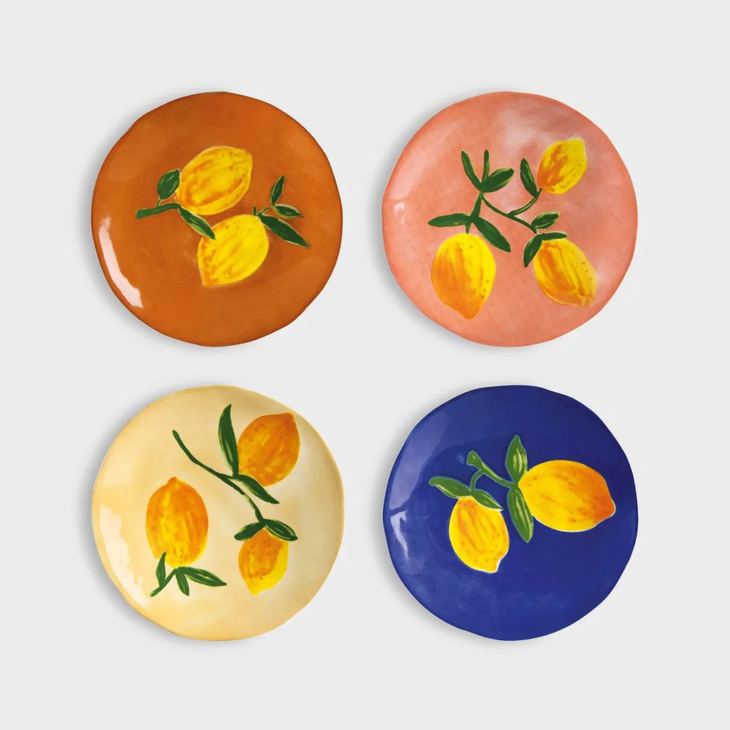 Plate lemon full colour set of 4 - &K