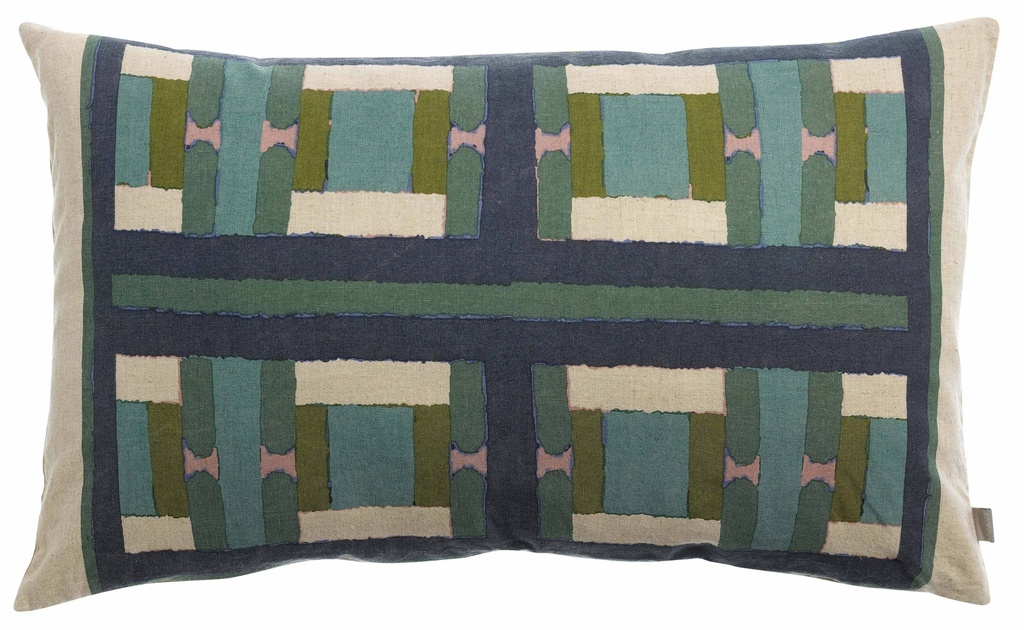 Taho Greenish Gray Printed Cushion 40 x 65