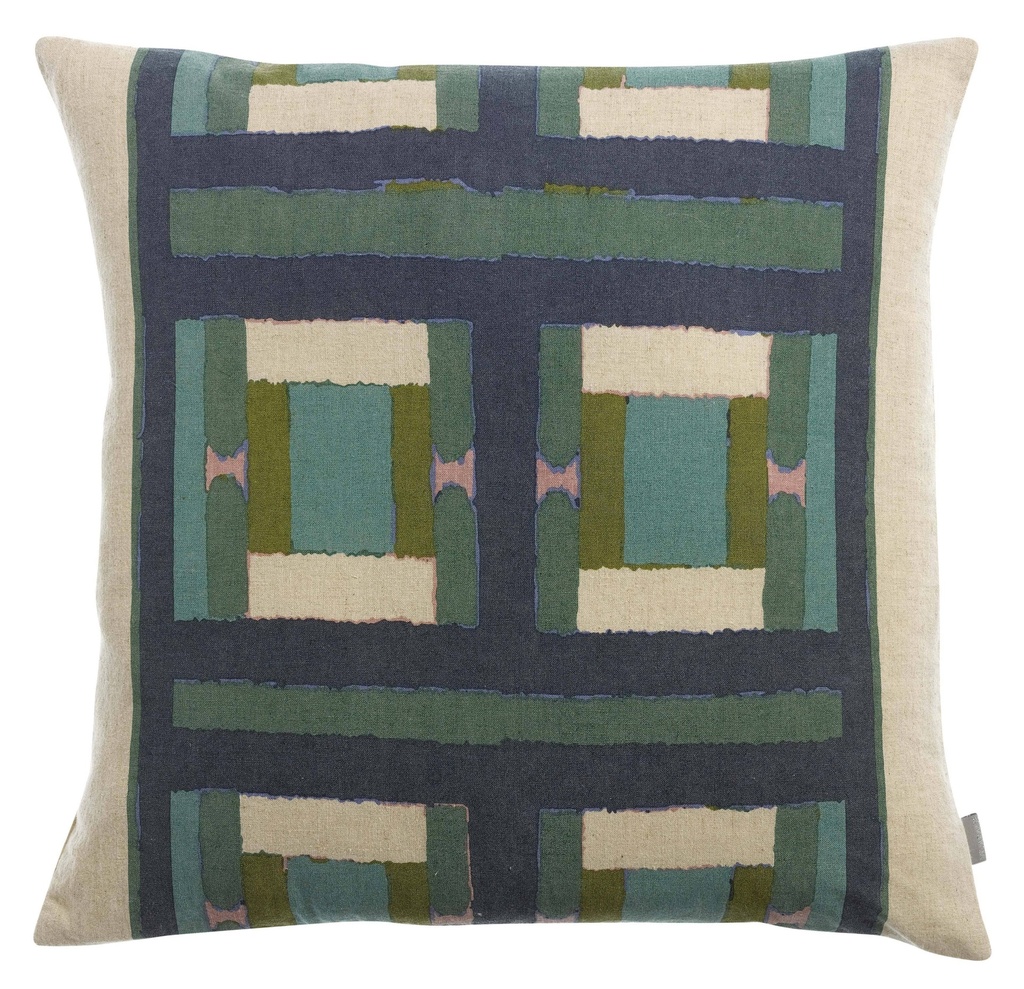 Taho Greenish Gray Printed Cushion 45 x 45