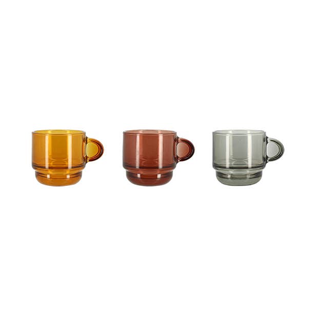 Rio espresso cup 9cl in glass 3 assorted colors