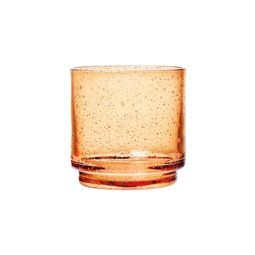 Stackable amber bouli tumbler glass - Opjet