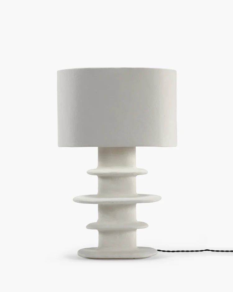 Table lamp white paper mache geometrical Earth - Serax